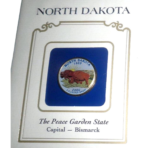 NORTH DAKOTA COLORIZED QUARTER & FIRST DAY COVER BY POSTAL COMMEMORATIVE SOCIETY - Picture 2 of 4